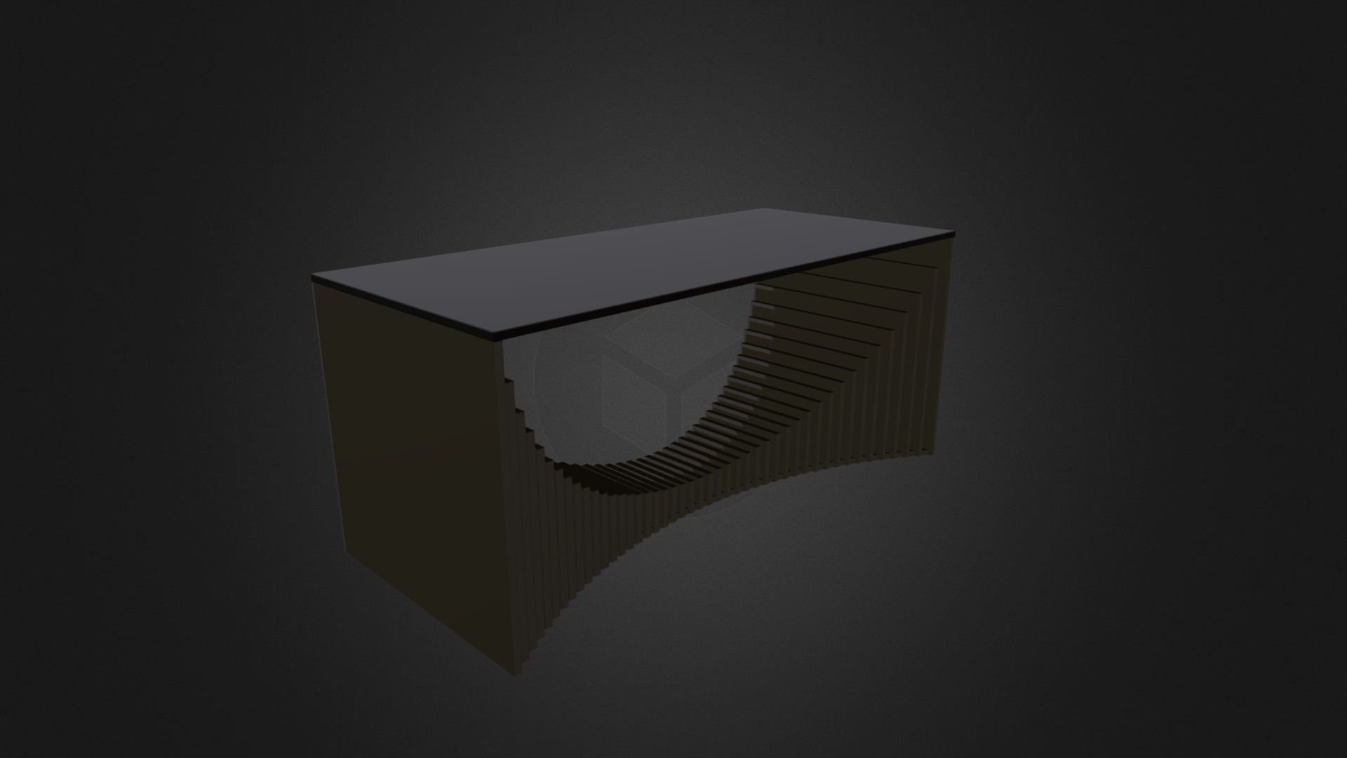 3D model Glass Topped Office Desk - This is a 3D model of the Glass Topped Office Desk. The 3D model is about a paper on a black background.