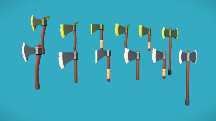 Stylised Props : Axes 3D Model