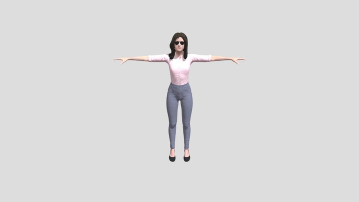 office-girl-1-fbx 3D Model