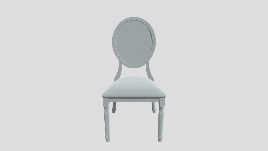 Oval-Back White Chair