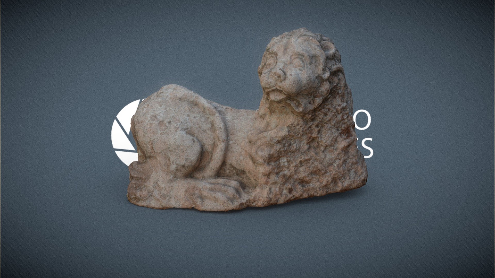 3D-Modell einer Löwenfigur