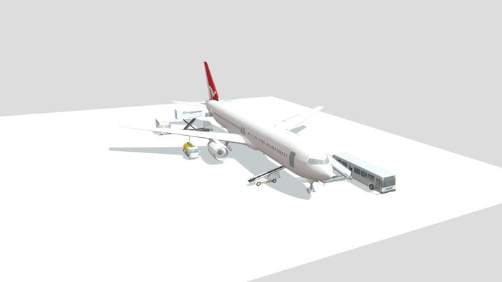 Boeing 757 Quantas FREE interior 3D Model