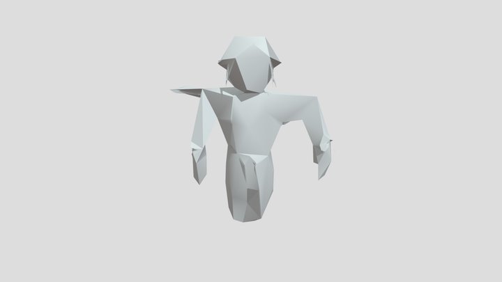 straw-filled scarecrow wearing hat and overalls 3D Model