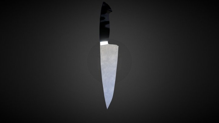 Low Poly Knife With Smudges (Kitchen Collection) 3D Model