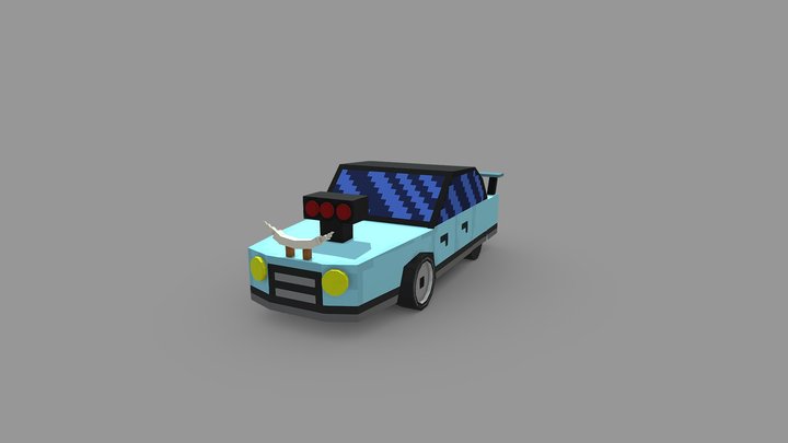 Drag, Raven Rancher inspired Muscle Car 3D Model