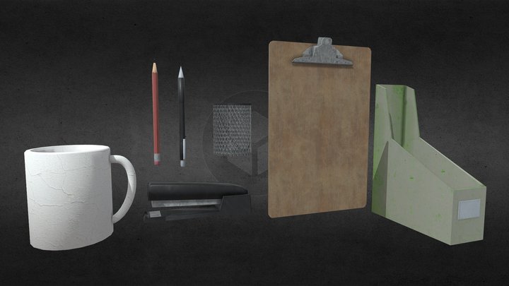 Office Supplies Pack 3D Model
