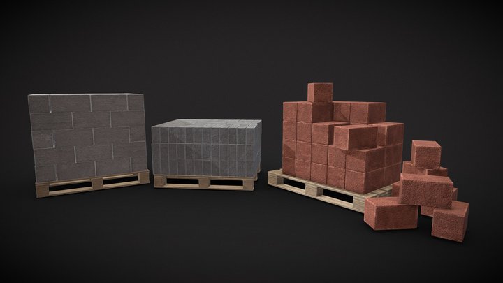 Concrete Block Set – Gratis 3D-model STL
