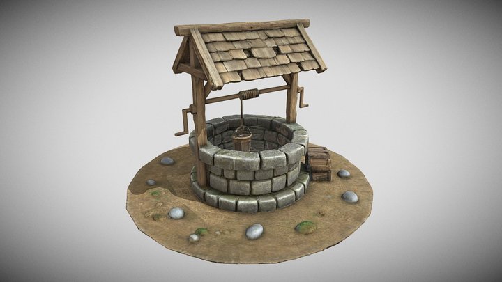 Realistic Stone Well 3D Model