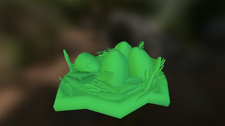 Dinosaur Nest Eggs 3D Model