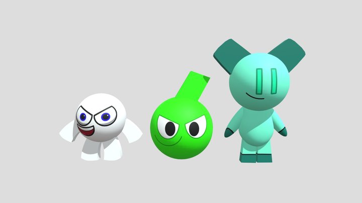 Johnny, Verderin and Robotiny in 3d - Download Free 3D model by CN