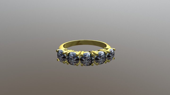 Gold Engagement Ring - 04GG76 3D Model