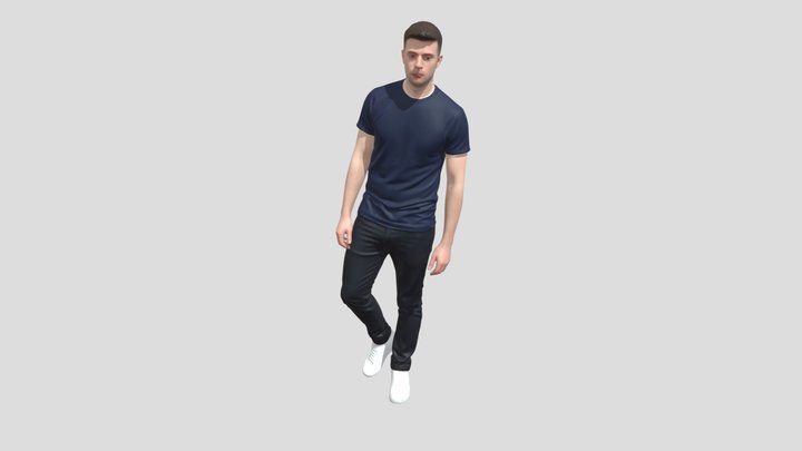 Casual Navy Tee Pose
