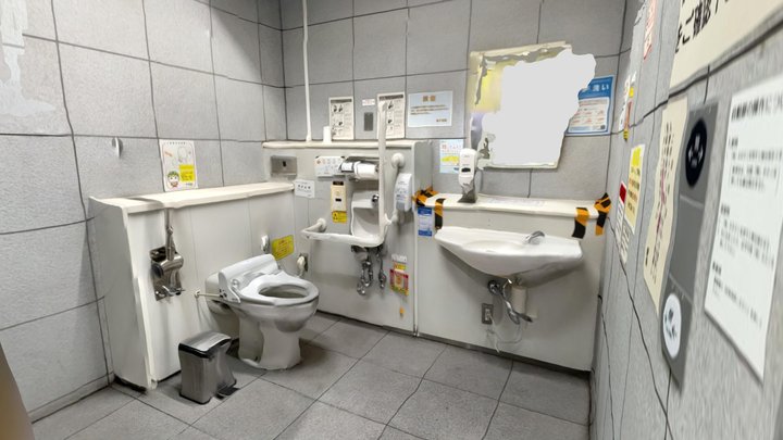 都営大江戸線 都庁前駅 バリアフリートイレ（女性トイレ側） 3D Model