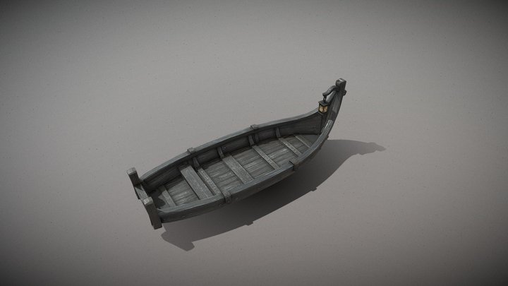 Wooden Riverboat with Lantern_Hi