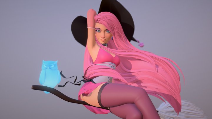 DTIYS RedrawRossDraws - Pink Witch 3D Model