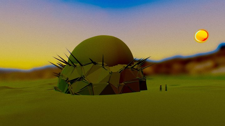 Shelter by the moon 3D Model