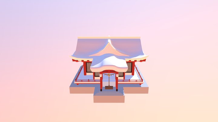 神社風建築 3D Model