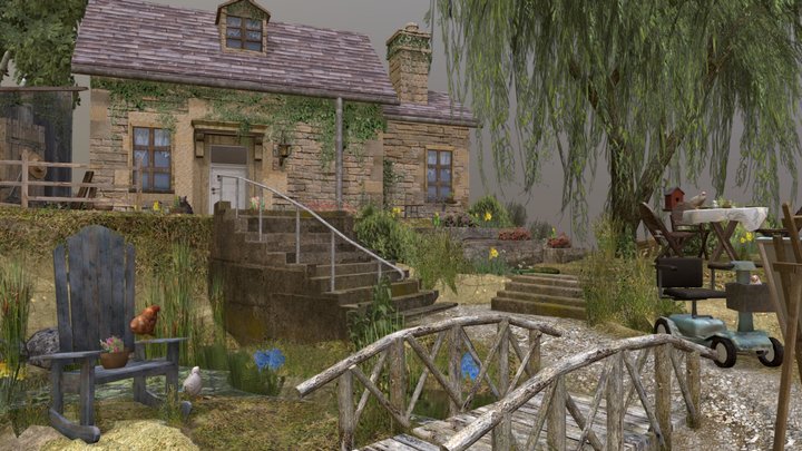 DAE Diorama - Grandma's House 3D Model