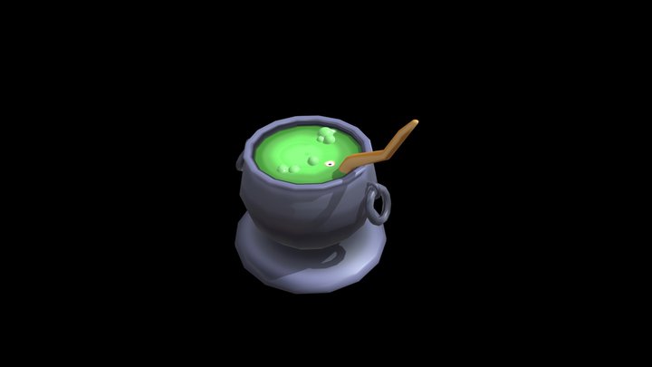 Stylized Witch Pot 3D Model