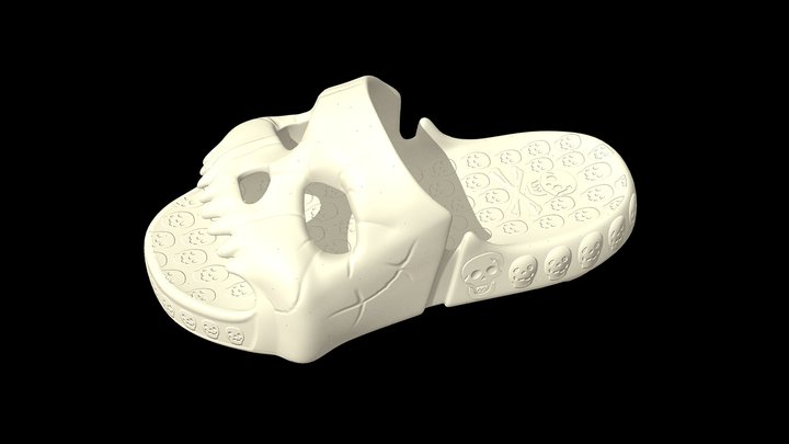 Mukinrch Skull Design One Strap Flip Flops Funny 3D Model