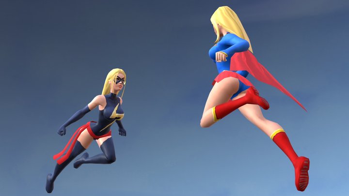Ms Marvel Vs Supergirl 3D Model