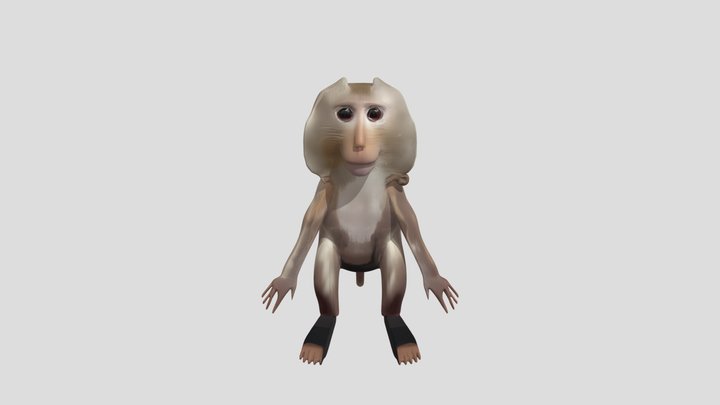 cartoon monkey facing forward 3D Model
