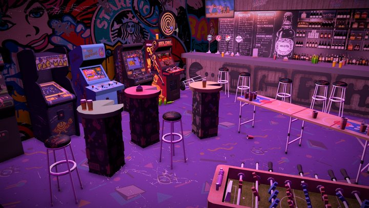 Retro Game Pub 3D Model