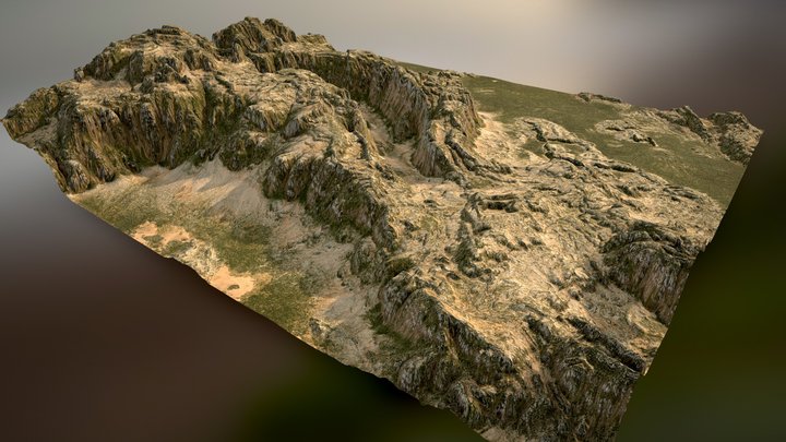 Winding Chasm Badlands - Dry 3D Model