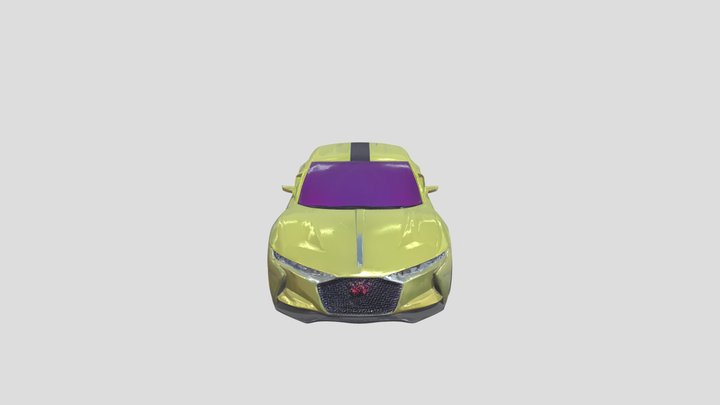 Futuristic yellow-green sports car 3D Model
