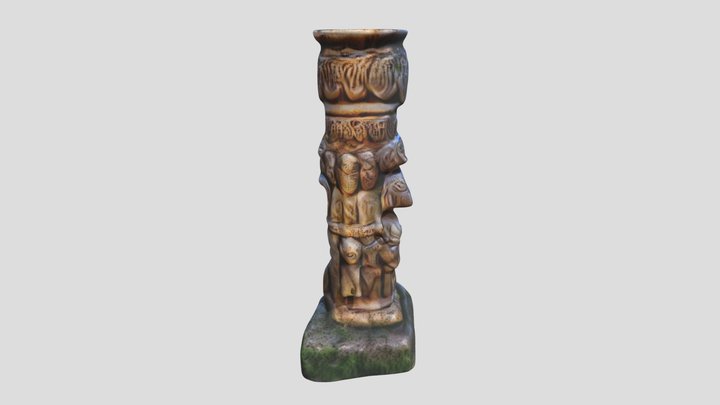 Overgrown Indian Totem Pole 3D Model
