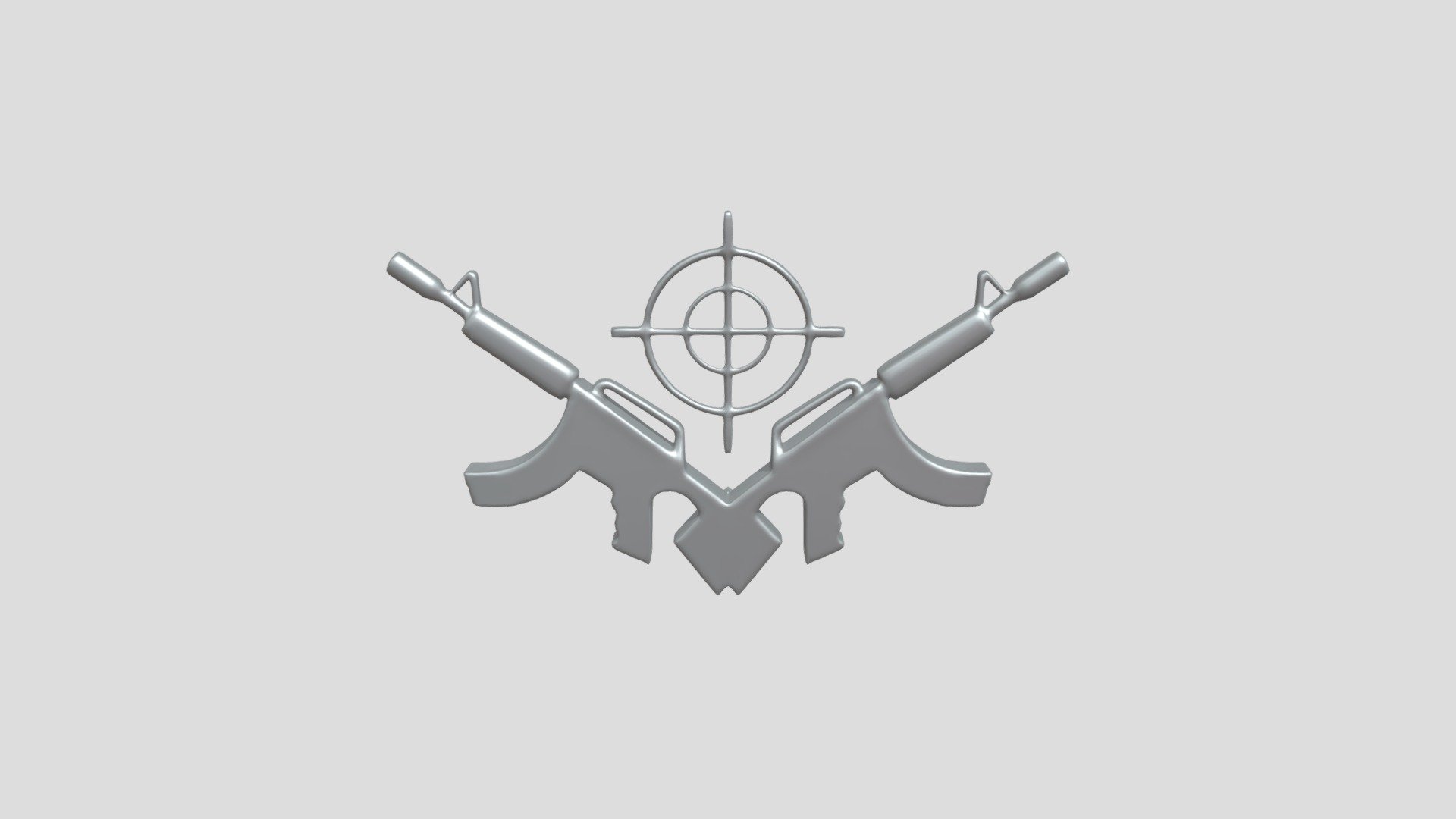 crossed rifles with a target - Download Free 3D model by ...