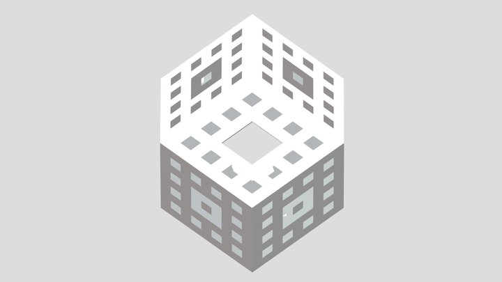 Rhombic Dodecahedral Menger Sponge | Level 2