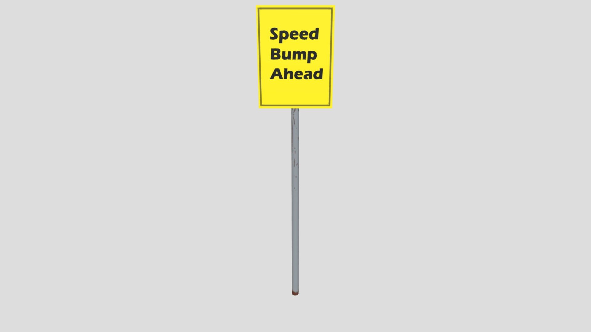 Rusted Speed Bump Ahead Sign
