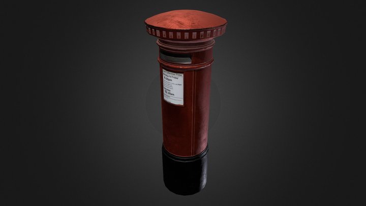 UK Royal mail Postbox 3D Model