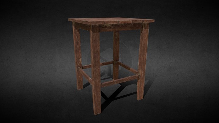 Wooden Stool 3D Model