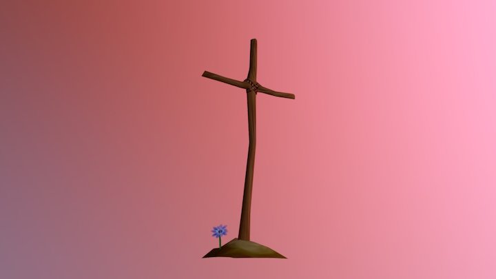Low Poly Grave 3D Model