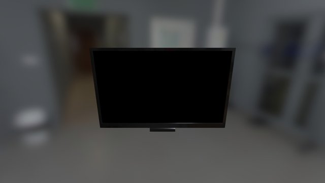TV With Stand (Low Poly) 3D Model