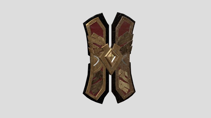 Heavy Fantasy Shield 3D Model