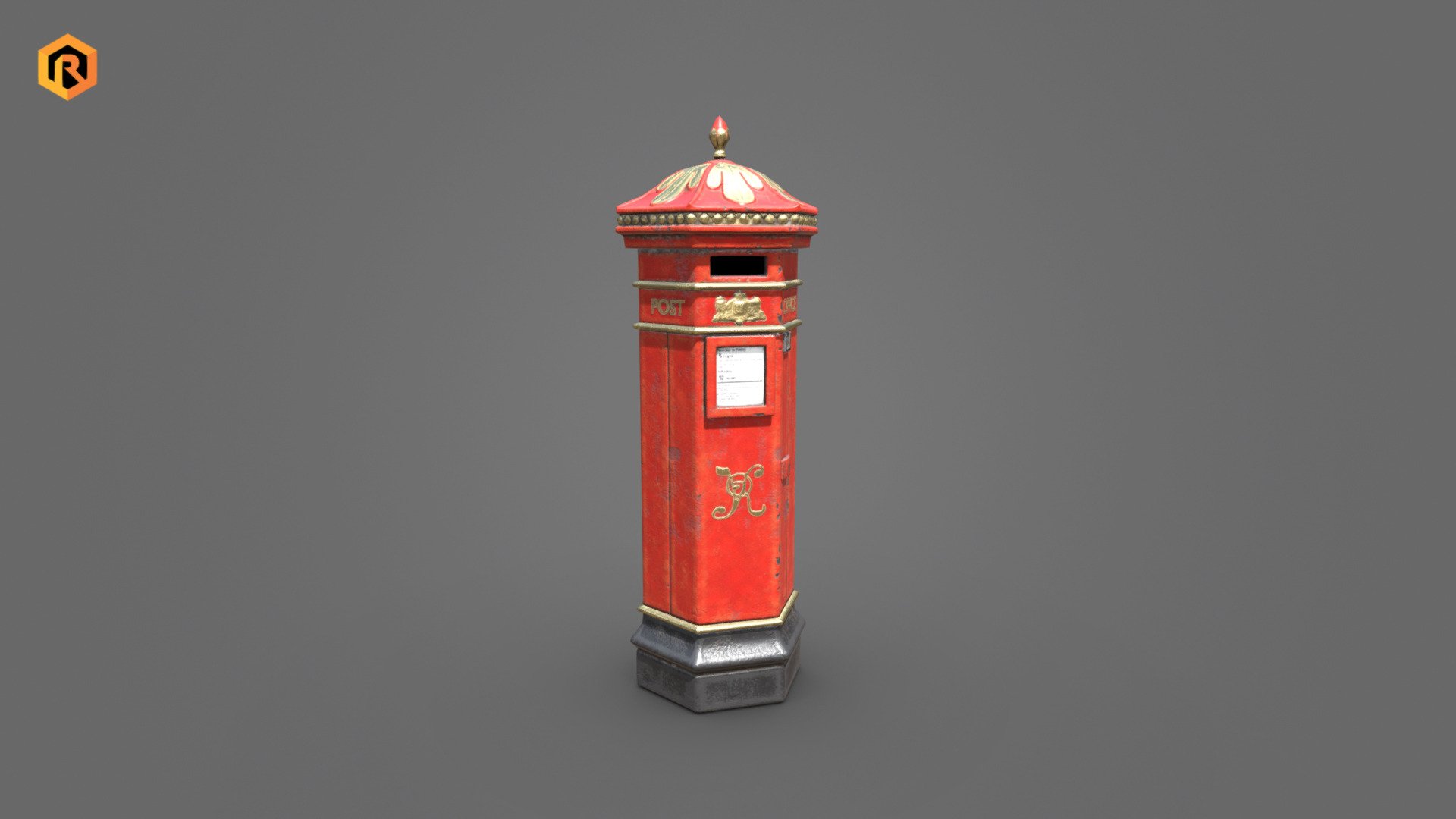 Vintage Post Box - Buy Royalty Free 3D model by Rescue3D Assets ...