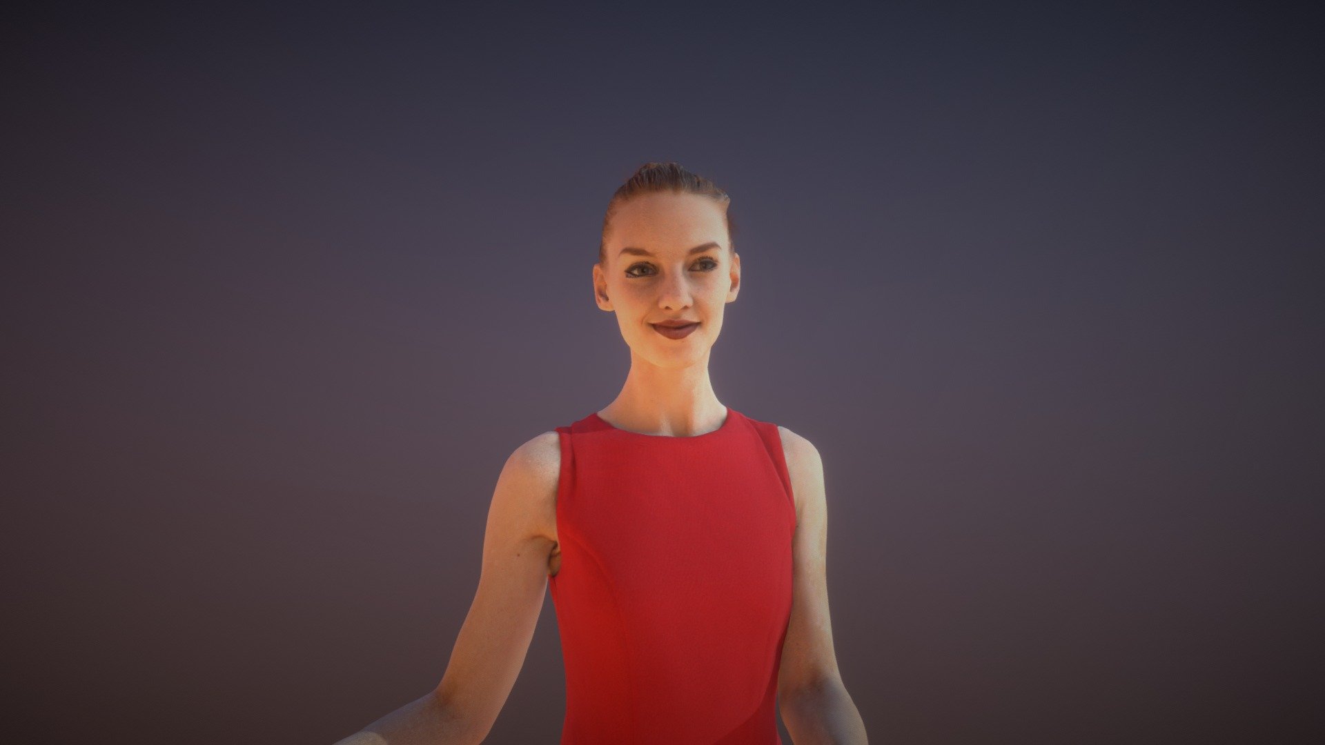 Elegant Standing Woman Beauty Ballroom Pointing — Sketchfab embed 3D viewer