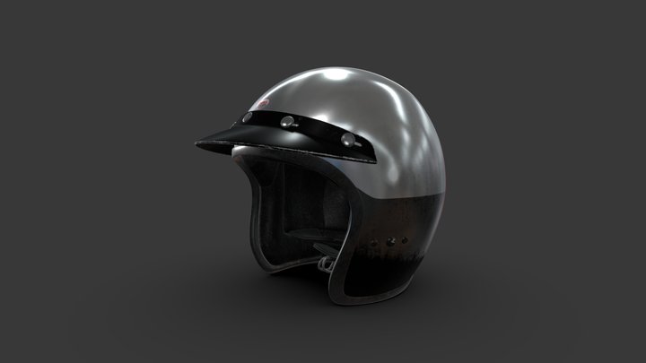 Classic Racing Helmet 3D Model