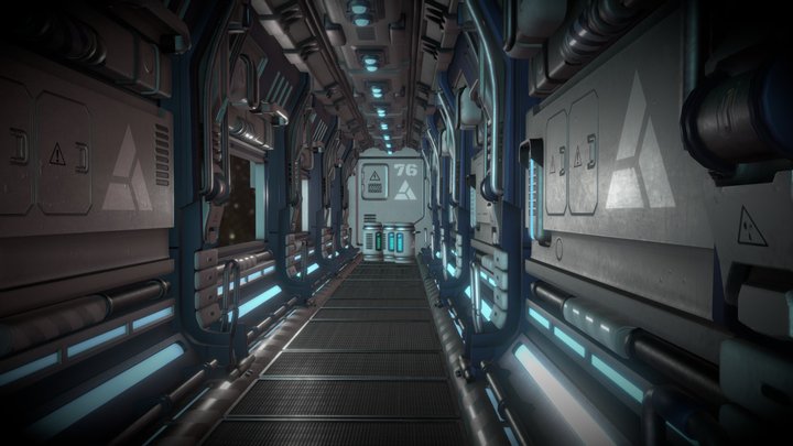 Texturing Challenge Sci-Fi Corridor 3D Model