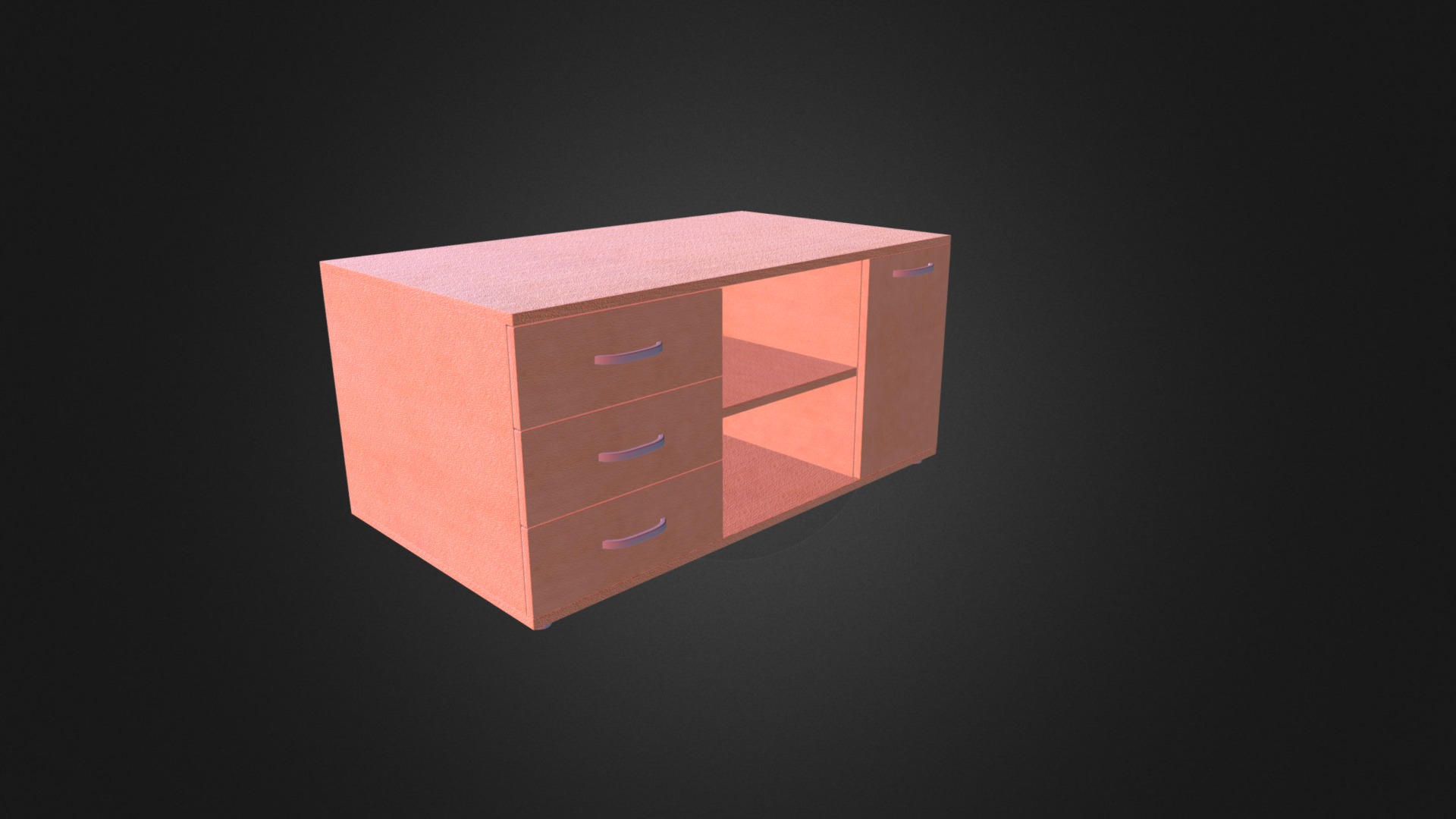 3D model Office Cabinet - This is a 3D model of the Office Cabinet. The 3D model is about a pink box with a black background.