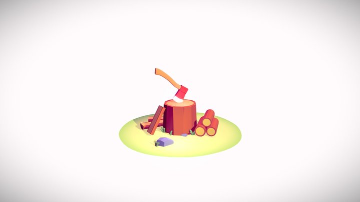 Wood Chopping 3D Model