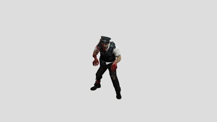 Zombie Reaction Hit 3D Model