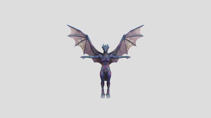 Dark dragon space villain Warcraft style 3D Model