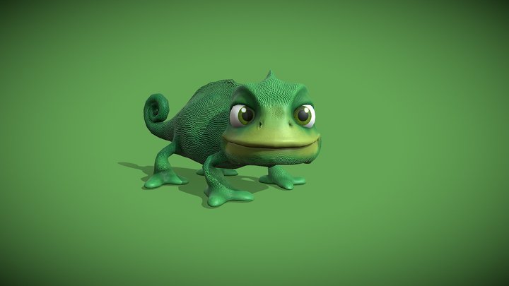 Cartoon Chameleon 3D Model