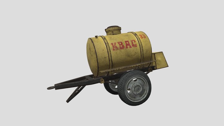 Soviet Kvass trailer barrel 3D Model