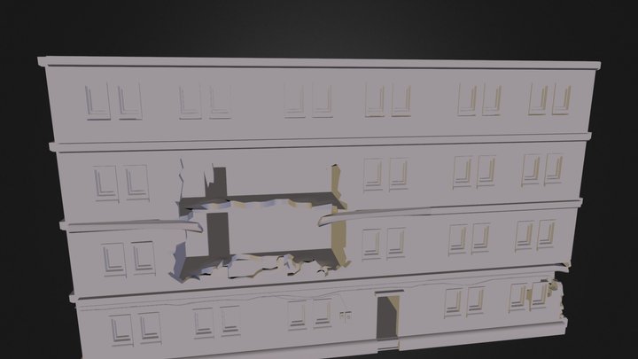 Flat House destroyed WIP 3D Model