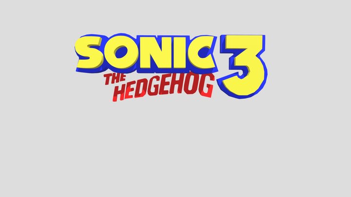 Sonic 3 Logo 3D Model
